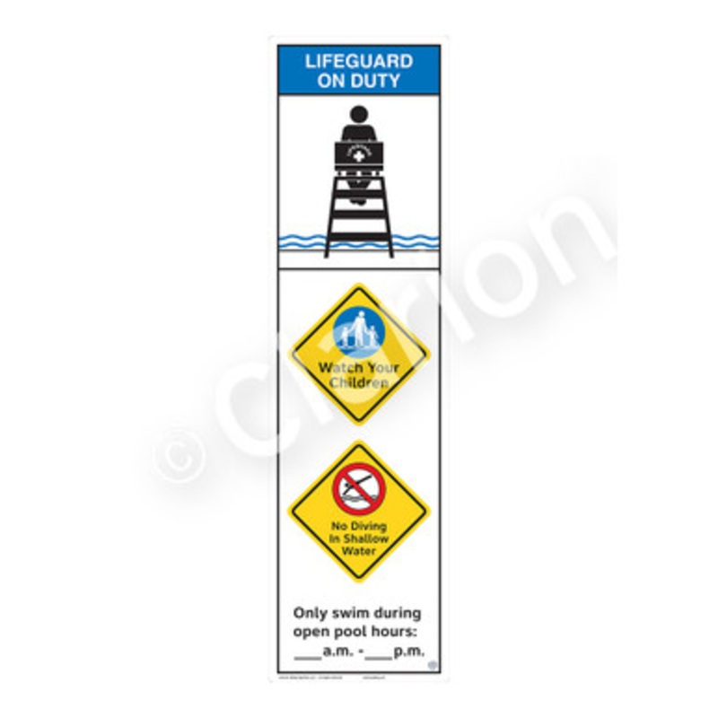Lifeguard on Duty Watch Your Children Sign (WSS2361-e)