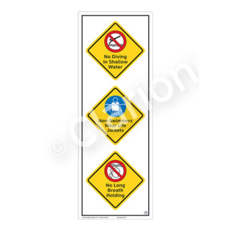 No Diving In Shallow Water Sign (WSS2324-e)