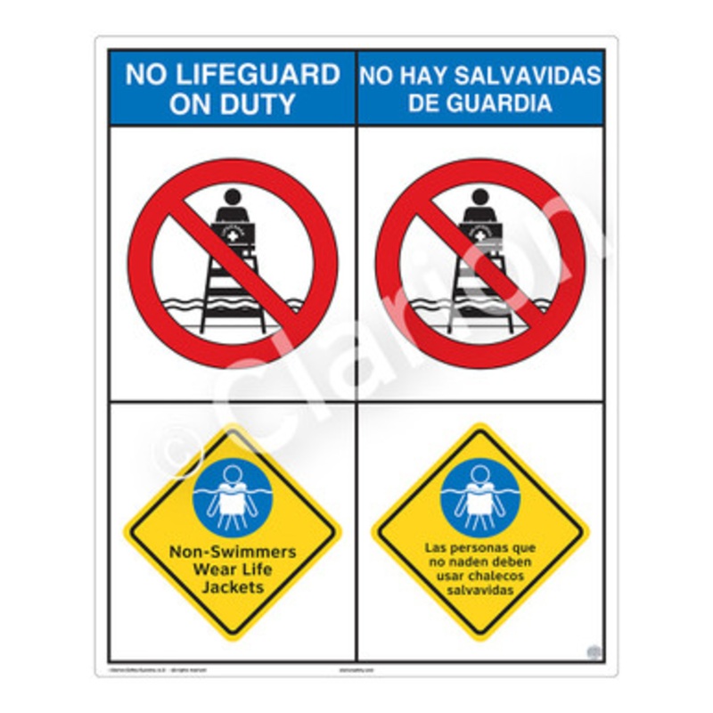 No Lifeguard on Duty Non-Swimmers Sign (WSS2204-b)