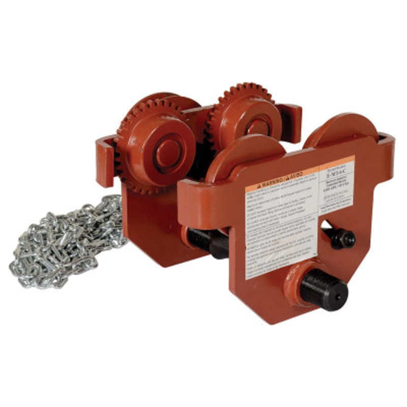 Steel Geared Eye Manual Trolley, 4000 lb., Orange