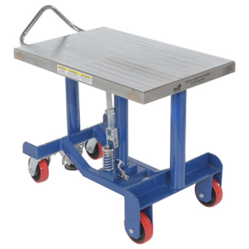 Steel Low Profile Post Lift Table, 34 x 20 x 26in, 1000 lb., Blue