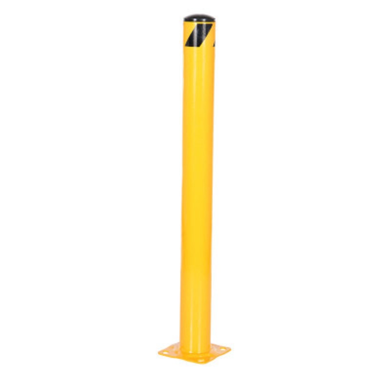 Steel Pipe Safety Bollard, 42in x 4-1/2in, Yellow