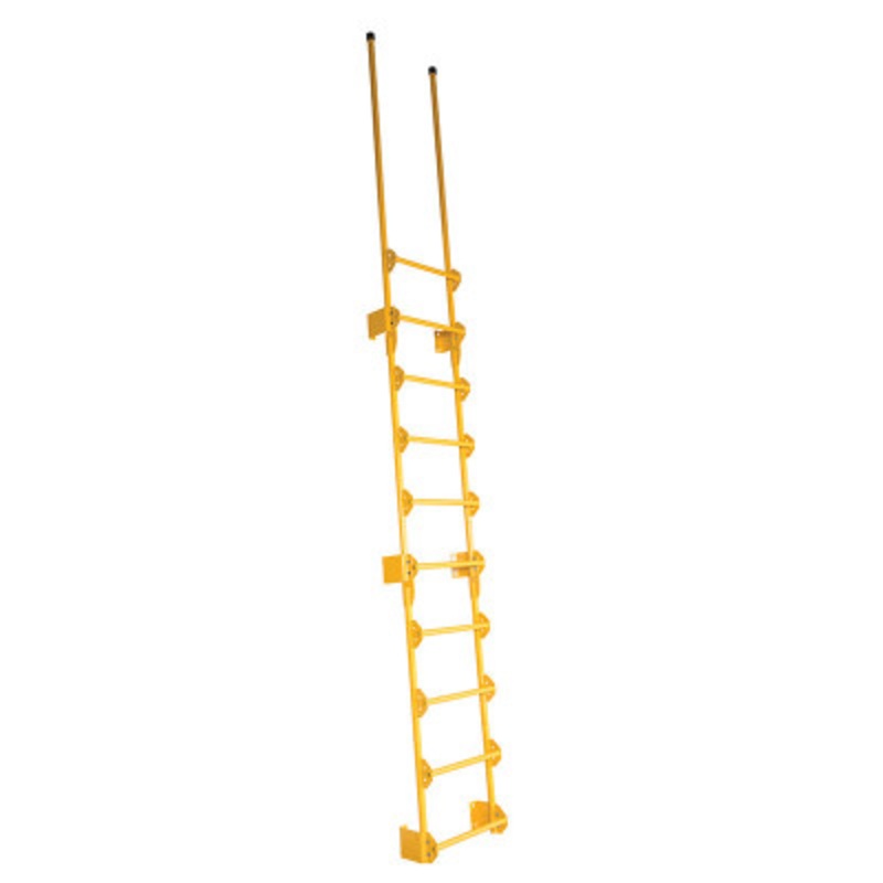 Steel Walk Through Dock Ladder, 10-Step, 300 lb., Yellow