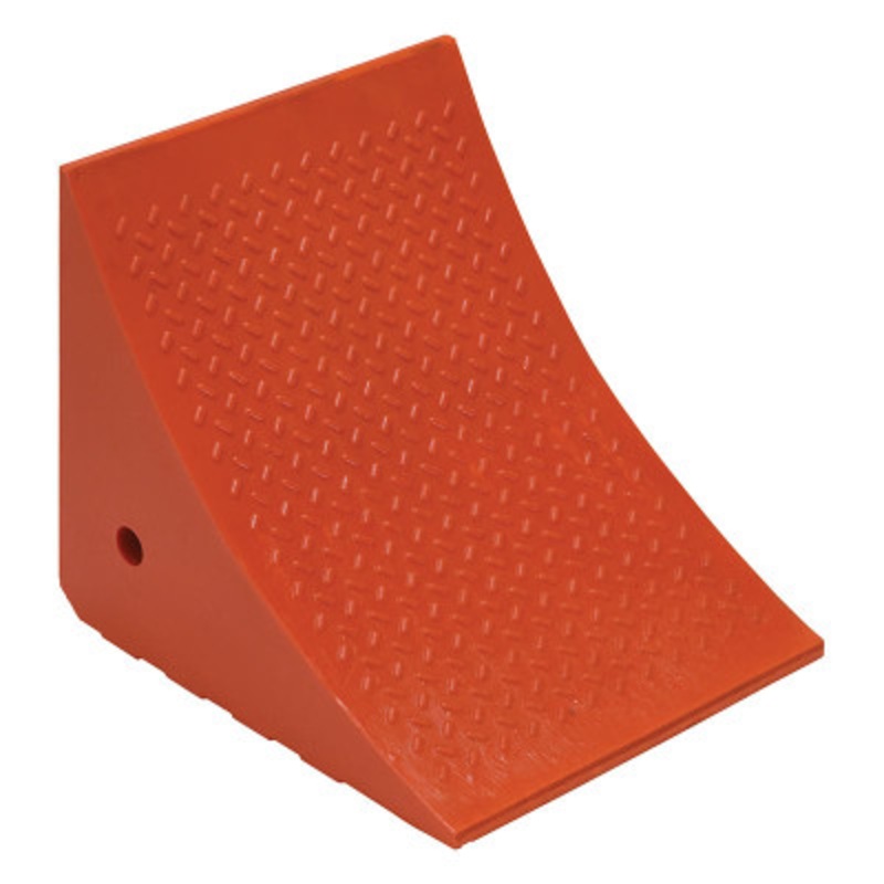 Urethane Jumbo Wheel Chock, 17-1/2 x 14-7/8 x 15in 30 Ton, Orange