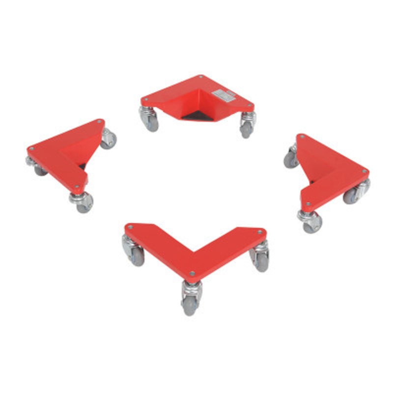 Aluminum Corner Mover Dolly, 4 Pack, 200 lb., Red
