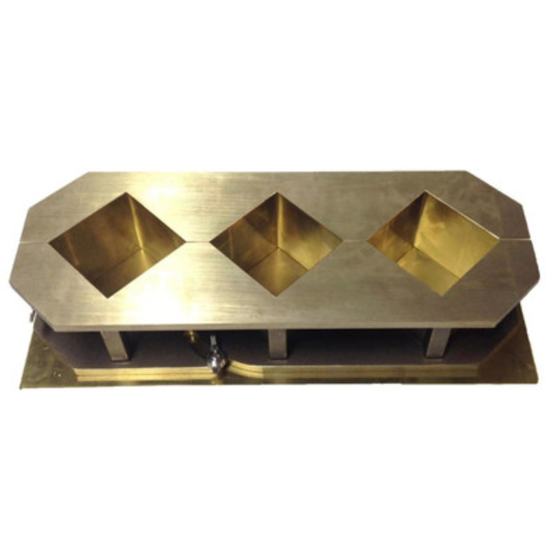 Brass Cube Mold, 2in x 2in, Three-Gang