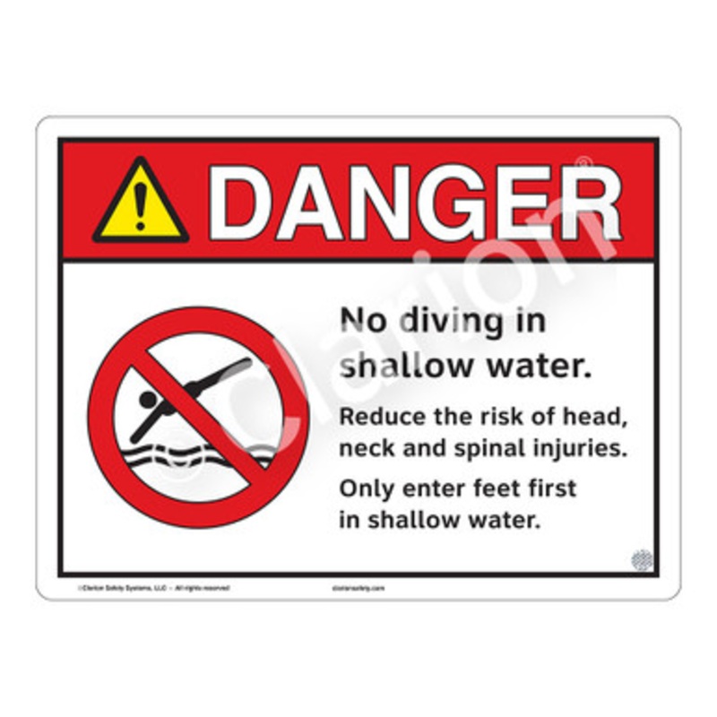 Danger No Diving in Shallow Water Sign (WSS3104-e)