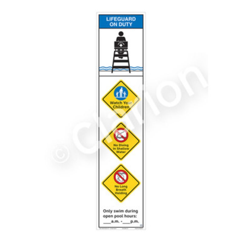 Lifeguard on Duty Watch Your Children Sign (WSS2460-e)