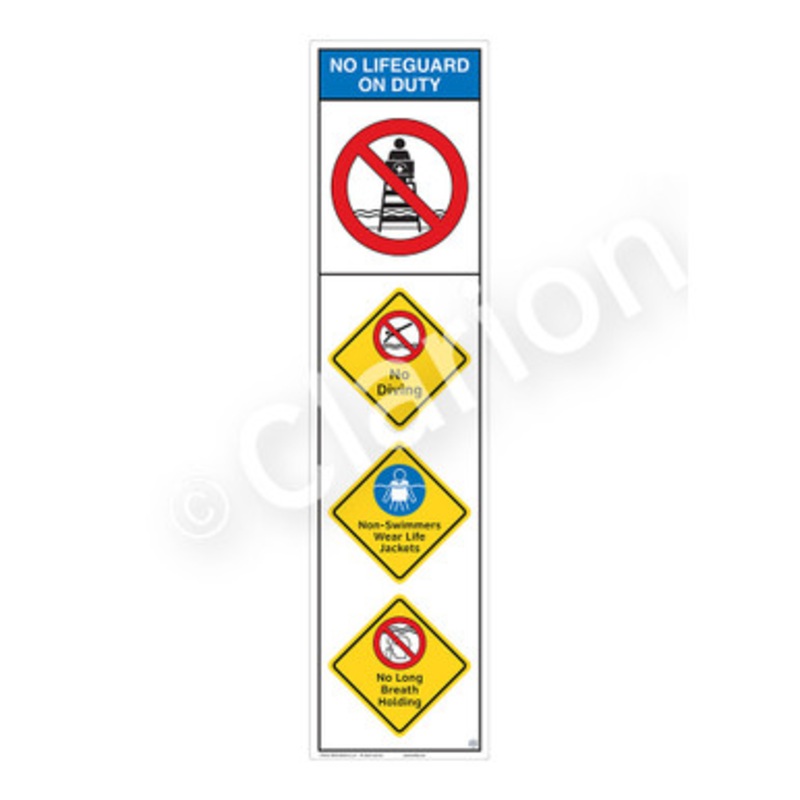 No Lifeguard on Duty No Diving Sign (WSS2405-e)