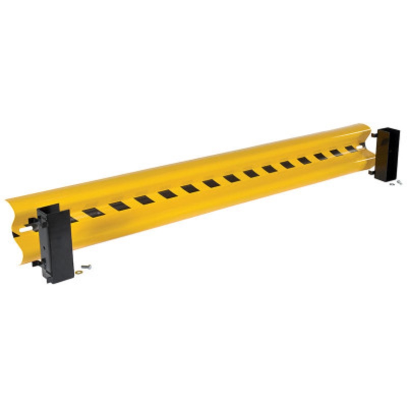 Steel Dropin Guard Rail, 2 Ribbed, 84in Length, Yellow