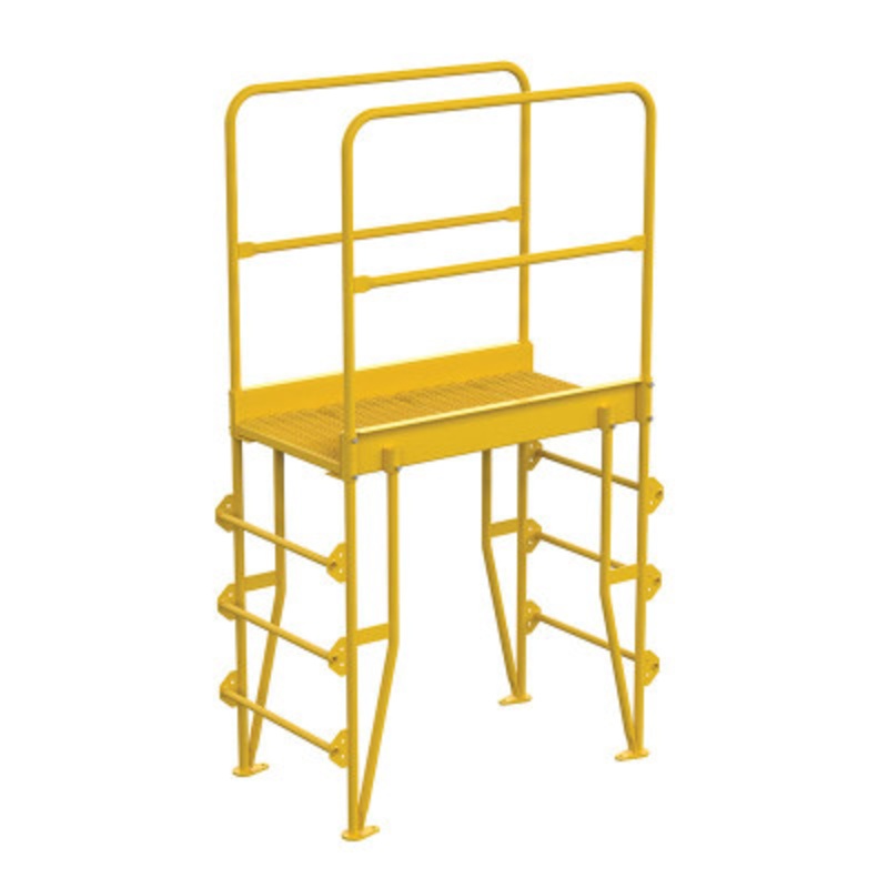 Vertical Crossover Ladder, 4-Step, 32in Width, 500 lb., Yellow