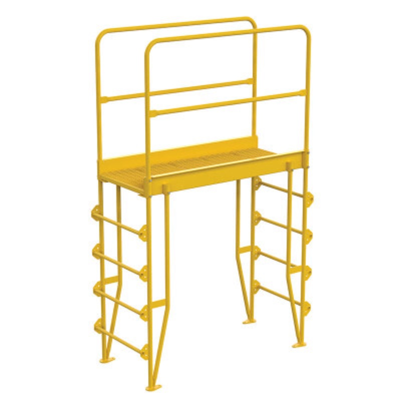 Vertical Crossover Ladder, 5-Step, 44in Width, 500 lb., Yellow