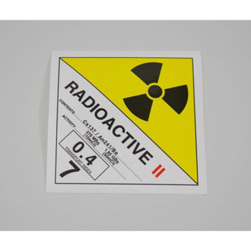 Yellow II Transport Label for Xplorer 3500 Density Gauge