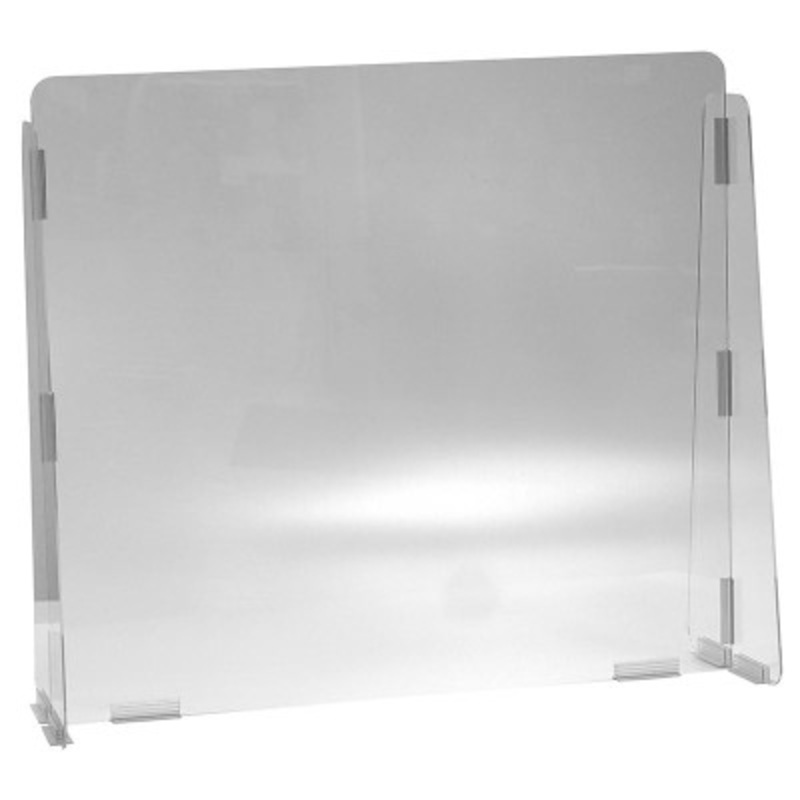 1/4in Cashier Guard 31 x 28in, Solid Panel, Please Practice Safe Distancing