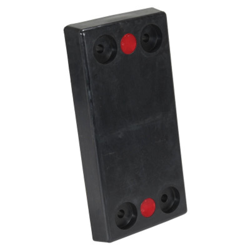 Rubber Rectangle Molded Bumper, 24in x 12in x 3in, Black