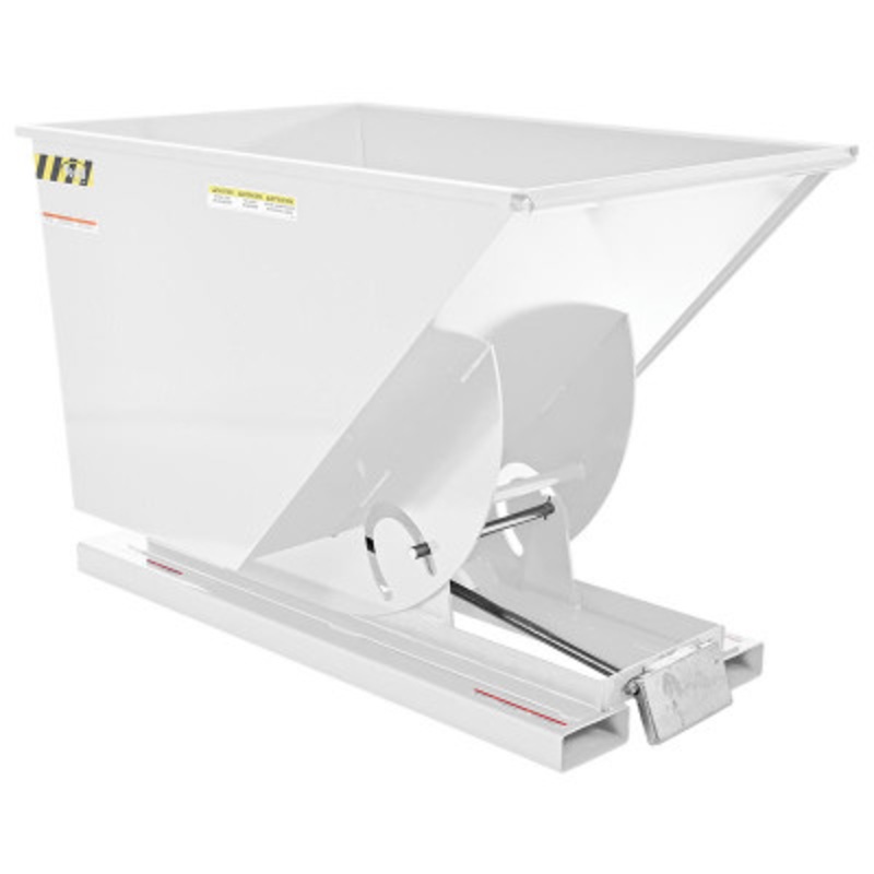 Steel Heavy Duty Self Dumping Hopper, 1 Cu Yd, 6000 lb., White