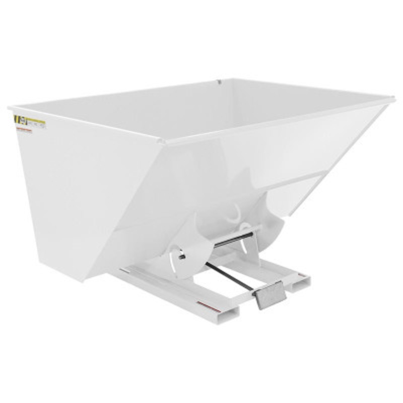 Steel Light Duty Self Dumping Hopper, 3 Cu Yd, 2000 lb., White