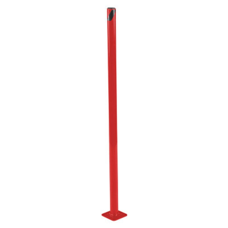 Steel Pipe Safety Bollard, 42in x 1-3/4in, Red