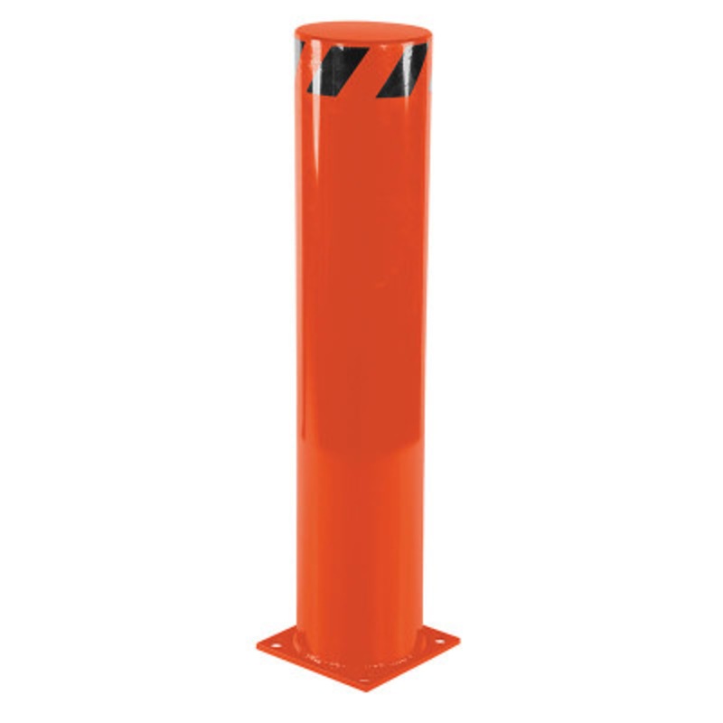 Steel Pipe Safety Bollard, 42in x 8-1/2in, Orange