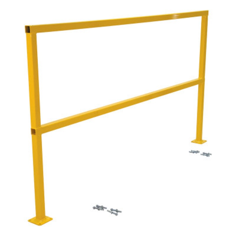 Steel Safety Handrail with Hardware, 86-1/2 x 4 x 42in, Yellow