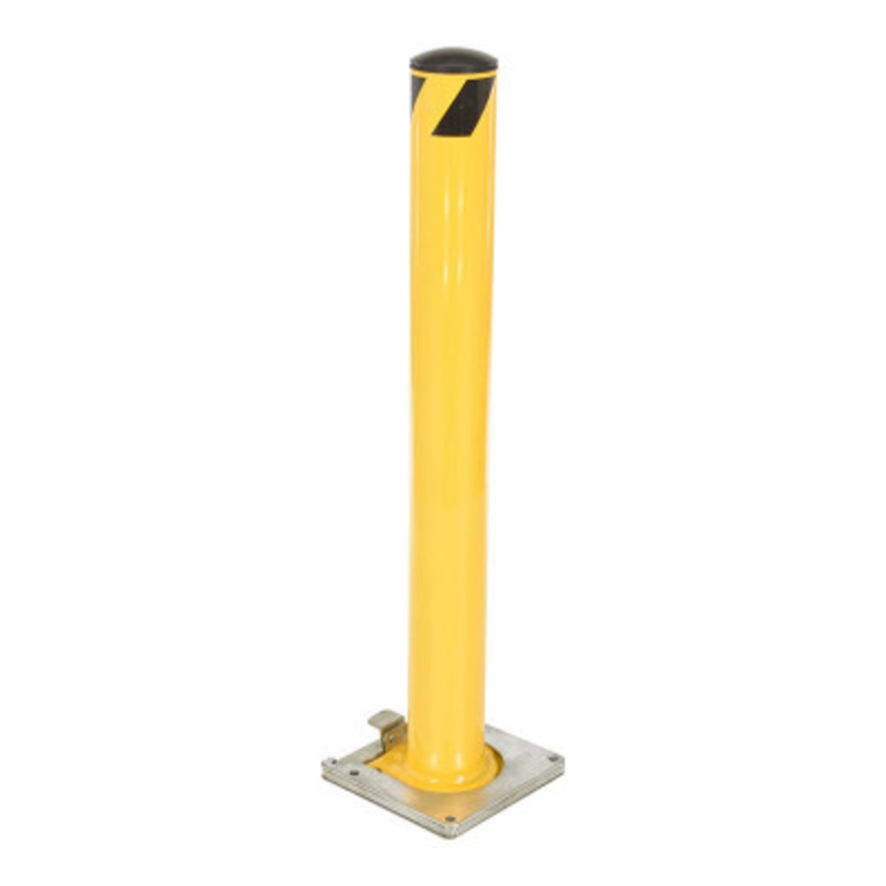 Surface Mounted Pipe Safety Bollard, 42 x 5-1/2in, Yellow