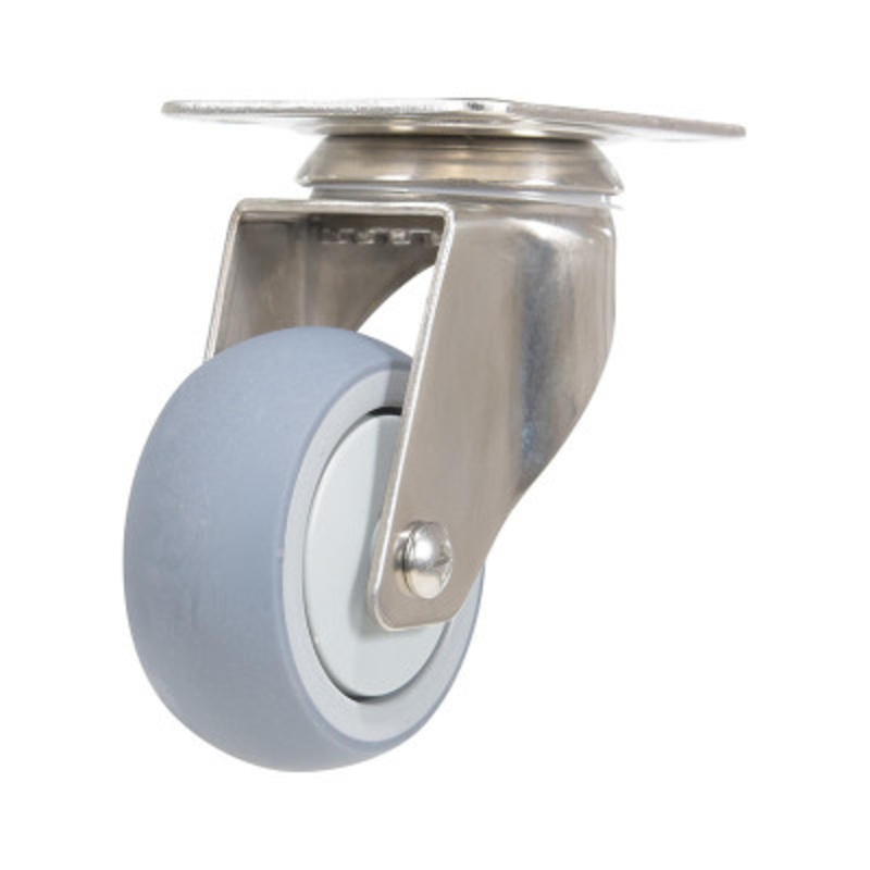 ThermoRubber Swivel Caster, 3in x 1in Width 225 lb., Gray