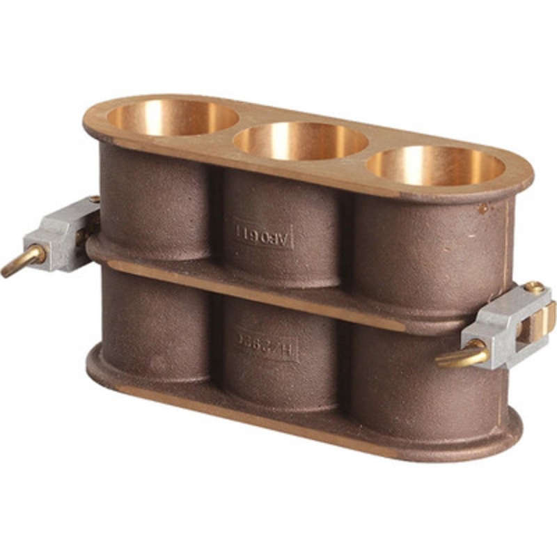 2 x 4 Cylinder Test Mold, 3-Gang, Bronze