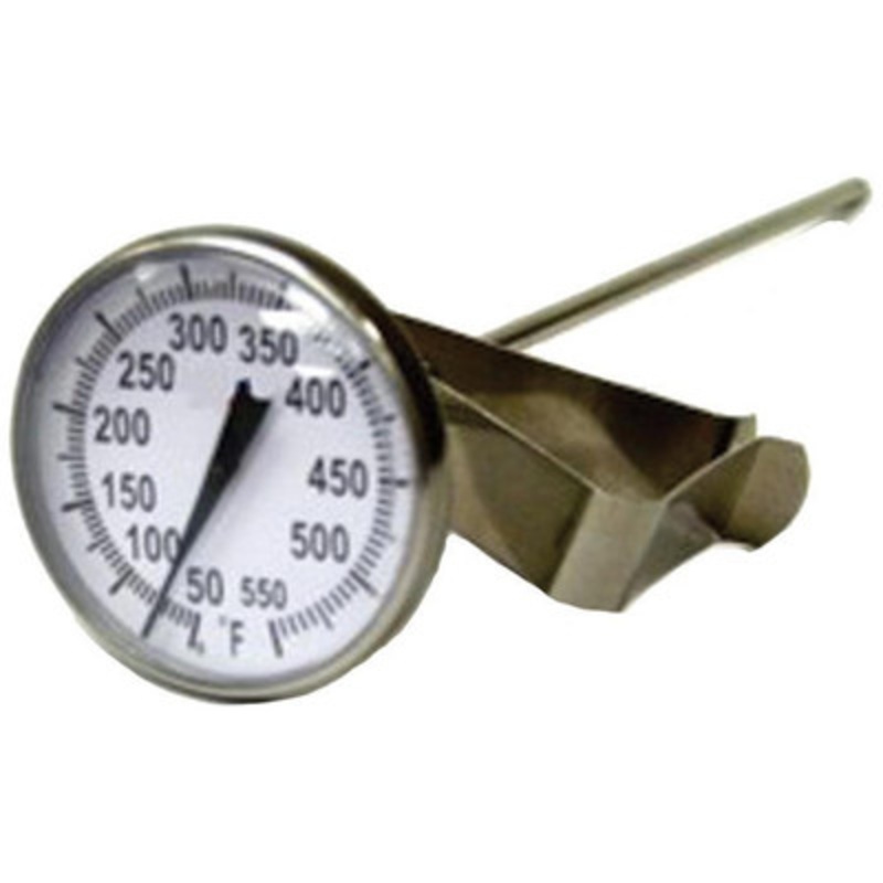 Asphalt Thermometer, 50 to 550F, 8in Stem, 1-3/4in Dial