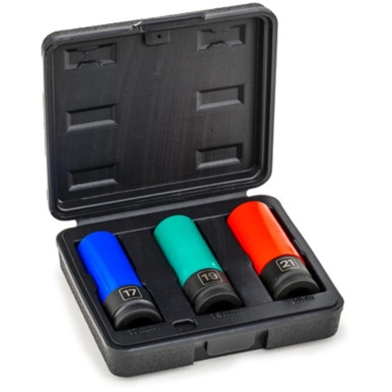Magnetic Protective Wheel Socket Set, 3-Piece Metric