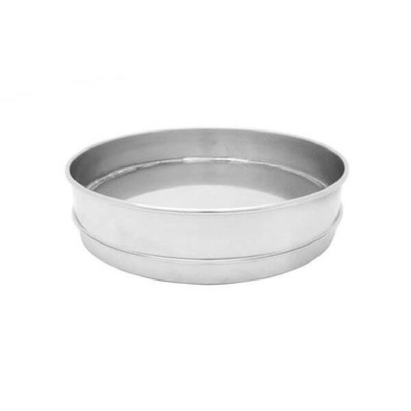 3in Sieve Pan, Stainless, Half Height, Extended Rim