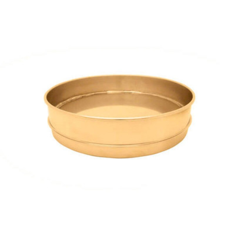 3in Sieve with Backing Cloth Pan, Brass, HH, Extended Rim