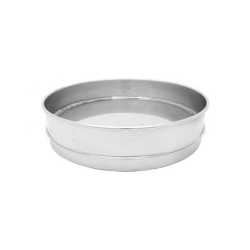 6in Sieve Pan, Stainless, Half Height, Extended Rim